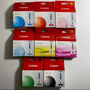 Genuine Canon CLI-8 Ink Multi-Pack (8 Colors) for PIXMA Pro9000, Pro9000 Mark II - Picture 1 of 1