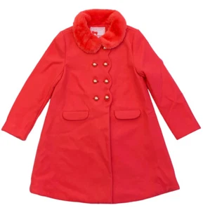 G12-Janie & Jack, 5/6Y, l/s poly coat, Coral - Picture 1 of 2