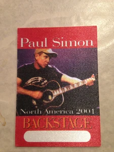 PAUL SIMON BACKSTAGE GUEST PASS 2001 NORTH AMERICA TOUR - Foto 1 di 1
