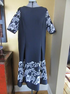 Neu Rickie Freeman by Teri Jon Damen-Cocktail marineblau und weiß mit Blumenmuster Größe 16 - Bild 1 von 5