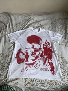 Alexander Mcqueen White And Red Skull Print T-Shirt XXL - Picture 1 of 13