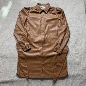 Peter Som Kleid Damen 0 Kunstleder braun Knopfleiste Hemdkleid Rent The Runway - Bild 1 von 13