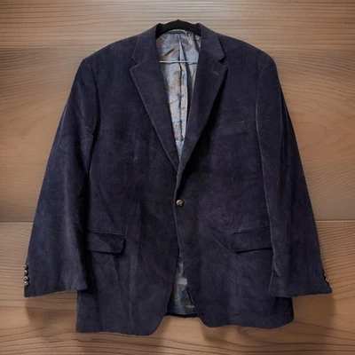 RALPH LAUREN Mens 46R Navy Corduroy 100% Cotton Blazer Sport Coat Suit Jacket - Image 1 of 4