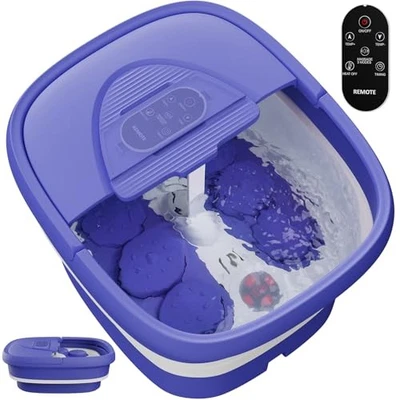 BEAUMOI FOOT SPA COLLAPSIBLE FOOT BATH MASSAGER HEAT REMOTE TIMER - PURPLE - Image 1 of 4
