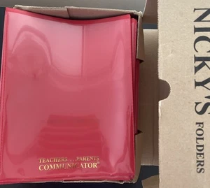 Nicky's Folders Lot of 50 Red Teachers Parents Communicator New Open Box Pockets - Picture 1 of 9