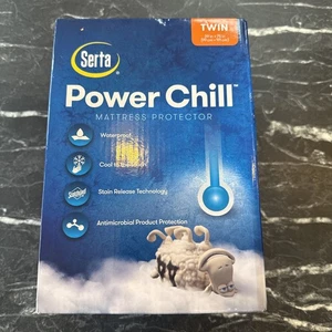 Twin Serta Power Chill Waterproof Mattress Protector Antimicrobial Stain Release - Picture 1 of 4