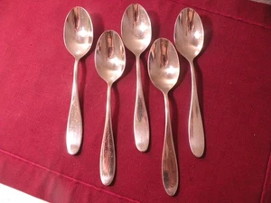 Set Of 5 Teaspoons Mikasa HAMILTON GLOSSY 18/10 Stainless 6 1/4" - Picture 1 of 5