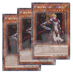 Yugioh Noble Knight Medraut x 3 - 1st Platinum Secret Rare NM - Free Holo - Picture 1 of 1
