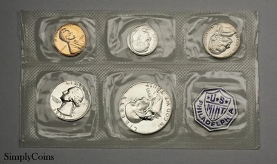 1955 Proof Set Silver Coins Uncirculated Coin Lot Original Envelope US Mint - Image 1 of 3