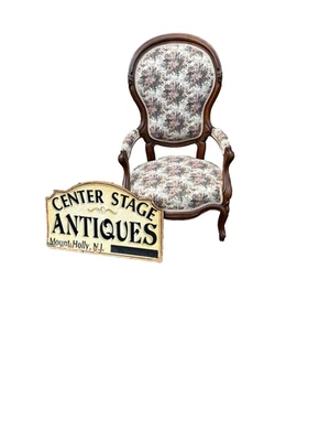 65317  Antique Victorian Walnut Armchair Chair - Image 1 of 4