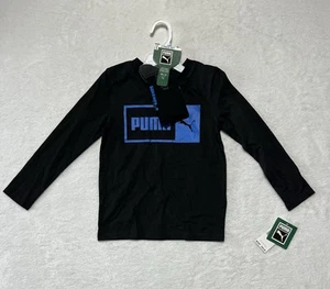 Puma Shirt Boys Size 5 Black Crewneck Long Sleeve Tee & Sock Set Logo NWT - Picture 1 of 7