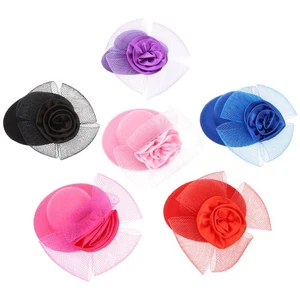 6 Stck. Zum Selbermachen Tee Party Hut Puppe Verkleiden Hüte Ausgefallene Fascinators für Kopfschmuck Zum Selbermachen - Bild 1 von 12