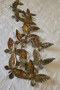 Vintage MCM Messing Schmetterling Wandbehang Mid Century Modern Boho Cooper? - Bild 1 von 15