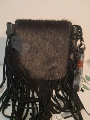 Montana West Genuine Leather Hair On Fringe Crossbody Bag - Image 1 of 2