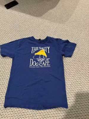 Camiseta Salty Dog Café Azul Juvenil Mediana South Beach Marina Hilton Head SC Foto 1 de 4