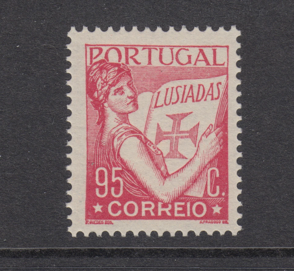 Portugal Sc 511 MNH. Rosa carmín 95c 1933 Lusiadas única, fresca, bien centrada Foto 1 de 1