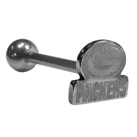 Green Bay Packers Stainless Steel Barbell Tongue Ring (Logo) NFL Football Cover
