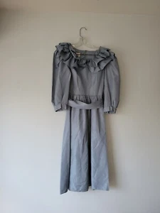 Vestido Richard Warren Vintage Azul Cuello Volantes 6 - Imagen 1 de 8