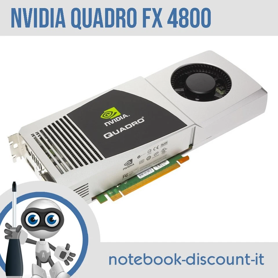 Scheda Video NVIDIA Quadro FX 4800 1,5GB GDDR3 490566-003 536796-001 TESTED - Immagine 1 di 1