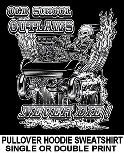 1968-83 OLD SCHOOL MUSCLE HOT ROD DRAG RACE BLOWER CAR SKULL HOODIE SWEATSHIRT - Picture 1 of 12