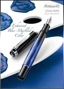 Pluma Estilográfica Pelikan Classic M205 AZUL Mármol - F Nuevo en Caja F fina - Imagen 1 de 5