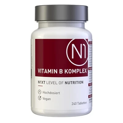 N1-HEALTHCARE N1 VITAMIN B KOMPLEX - 240 vegane Tabletten nur 1x tgl. - 8 Monats-Vorrat