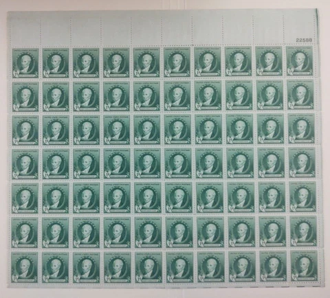Scott # 884, Mint, NH, OG Sheet Cover
