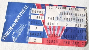Vintage 1983 Ticket Stub MONTREAL FORUM * LIONEL RICHIE - Picture 1 of 2