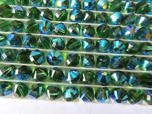 Factory Box 144 Swarovski Crystal tablet beads 8mm Green Turmaline AB. #5101 - Picture 1 of 2