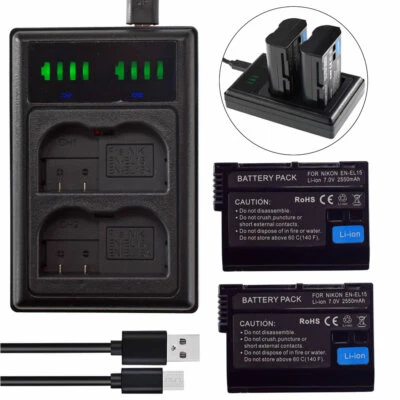 2x batteria ricaricabile + caricatore USB per fotocamera mirrorless EN-EL15c Nikon Z 5 Z5
