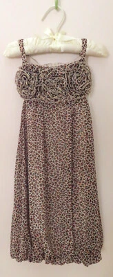 NWOT Biscotti Girls' Size 5 Chiffon Leopard Print Bubble Dress w 3D Flowers - Image 1 of 4