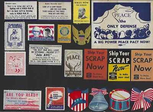 COLECCIÓN DE 19 ETIQUETAS POSTALES SEGUNDA GUERRA MUNDIAL PAZ ALEMANIA GUARDAR CHATARRA BIBLIAS AHORA CRUZ ROJA - Imagen 1 de 2