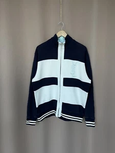 Yves Saint Laurent Vintage Big Logo Full Zip Sweatshirt Mens Size XL Striped YSL - Picture 1 of 17