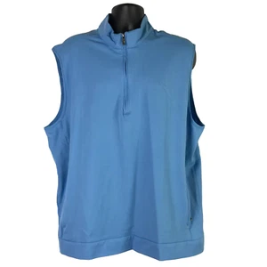 Ashworth Weather Systems Mens XL Golf Vest Jacket Blue 1/4 Zip Water Wind Resist - Picture 1 of 22