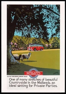 Midland Red On The Tewkesbury Ledbury Road Postcard - Picture 1 of 2