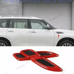 Fit For Nissan Armada Patrol Y62 2017-2024 Red Side Fender Air Wing Vent Cover - Picture 1 of 7