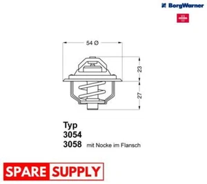 THERMOSTAT, COOLANT BORGWARNER (WAHLER) 3054.92D - Picture 1 of 7