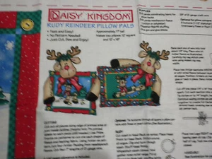 RUDY REINDEER PILLOW PALS  FABRIC PANEL - Picture 1 of 2