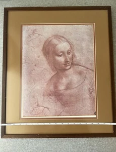 Leonardo Da Vinci Frame Study for the Madonna Woman Portrait Sketch - Picture 1 of 9