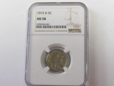 1915-D Buffalo Nickel NGC AU58 - #10901 - Image 1 of 3