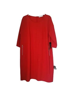 Betty Barclay Women's 3/4 Sleeve Knee Length Dress Red Size 46/UK20 RRP £135 - Picture 1 of 12