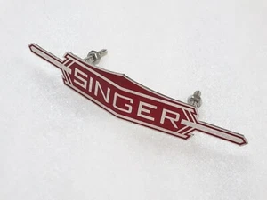 Early Singer Car Radiator Grille Badge Emblem Brass & Chrome Bolts On Back - Picture 1 of 3