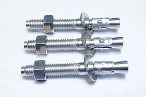 New Lot of 3) 5/8" x 5" Stainless Steel Wedge Anchor W/ Nut & Washer Ships FREE - Picture 1 of 4