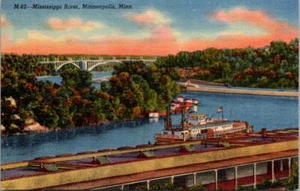 Postkarte Mississippi River Minneapolis mn - Bild 1 von 2