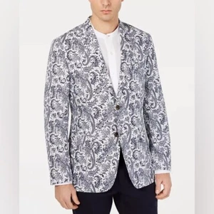 Tasso Elba Men's Paisley-Print Seersucker Sport Coat Blazer Size M NEW - Picture 1 of 14