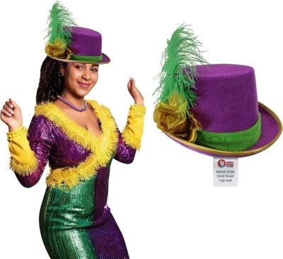 Adult LED Light-Up Sequin Cowboy Hat, Mardi Gras Costume Accessory, Shiny Purple - Image 1 of 4