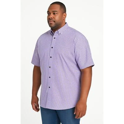 Cutter&Buck NWT Mens Gingham Classic Fit Stretch Shirt in Majestic-Size 1XB - Image 1 of 4