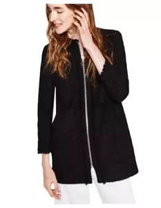 Cappotto giacca con cerniera intera Zara Tweed Nero Taglia Media - Foto 1 di 6