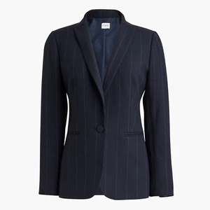 New J.CREW Size 6 One Button Blazer in Navy Pin Stripe $198 CB442 - Picture 1 of 4