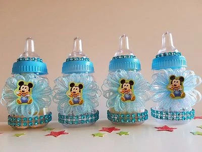 Mickey Mouse | Set of 12 Bottles Favors | Baby Shower Decorations | It's a boy - Image 1 of 4